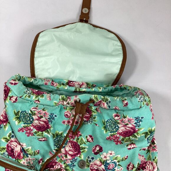 Candies Floral Backpack Bag Pink Blue Flower Teal - Picture 7 of 9